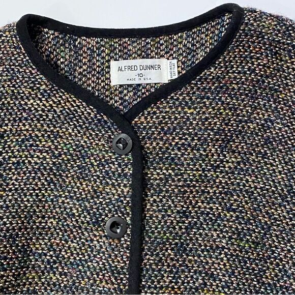 Alfred Dunner Multi-Color Tweed Blazer Jacket Button Down Women's Size 10 - Picture 3 of 13